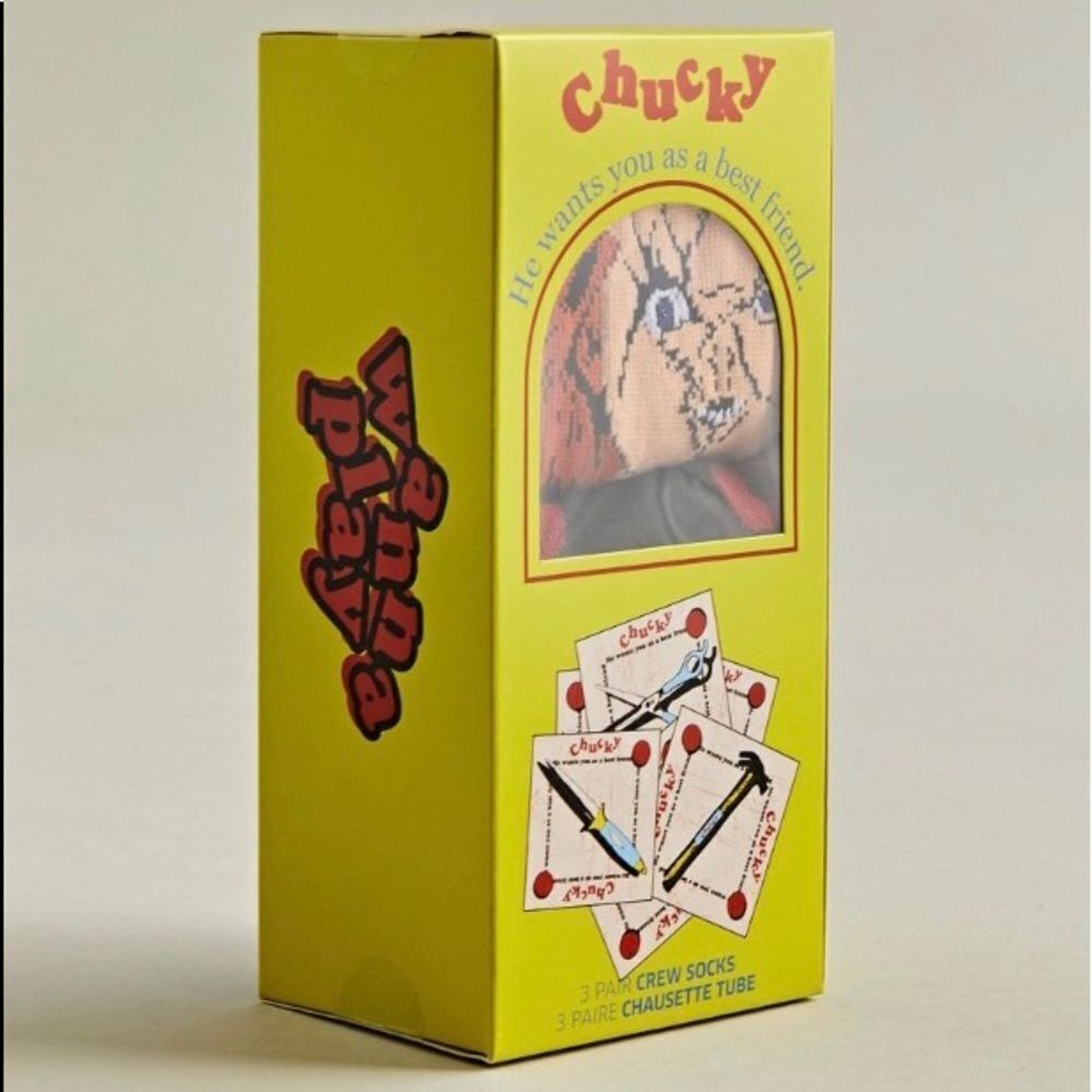 NEW Chucky Urban Outfitters Sock Gift Box Set of 3 Crew Socks